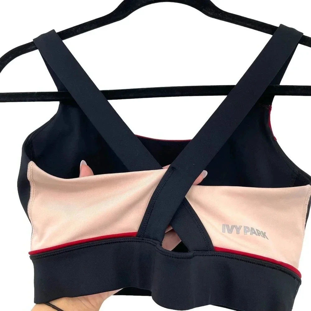 Ivy Park Colorblock X-Back Sports Bra Red Blush Pink‎ Size Small